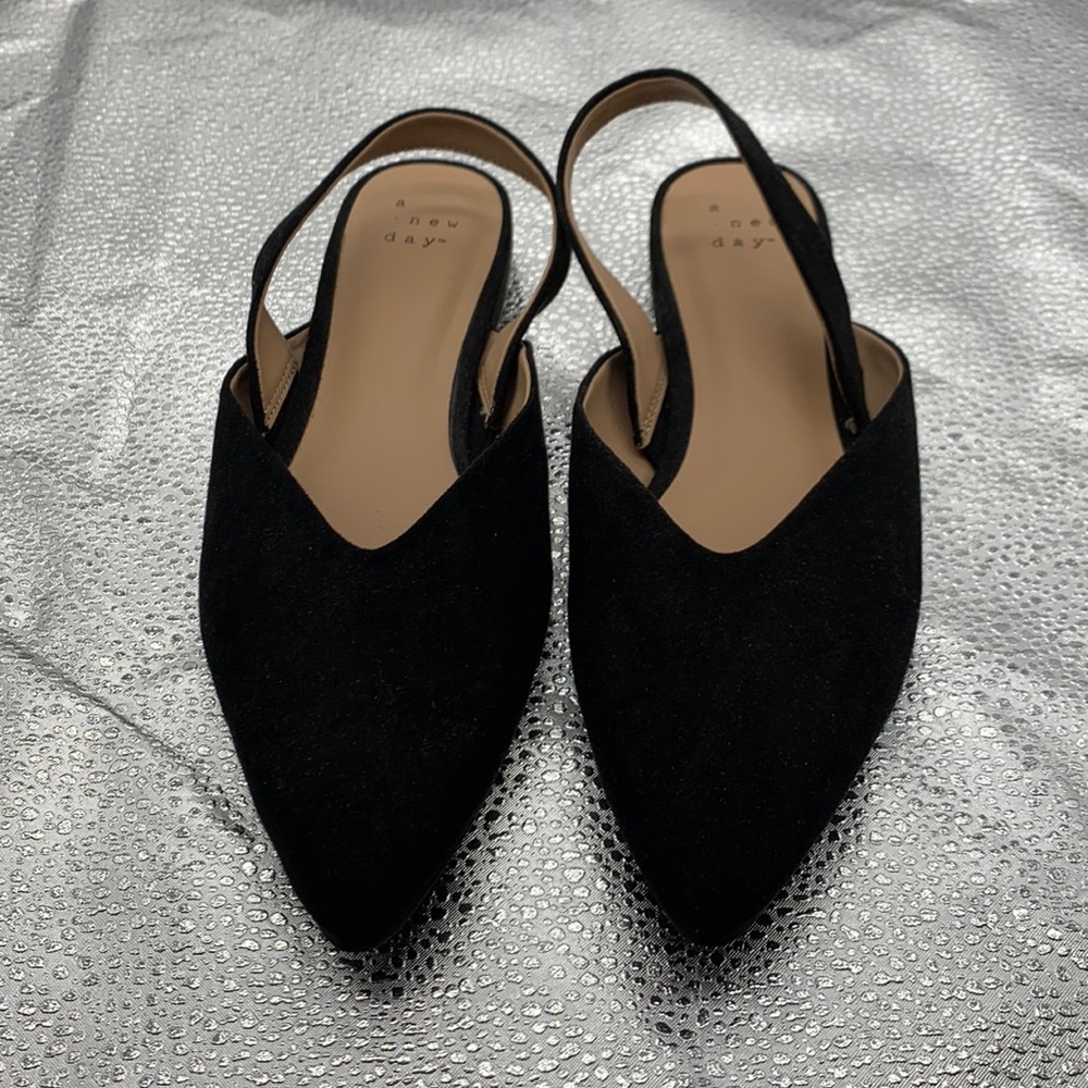 A New Day Black Suede Flats Size 6
